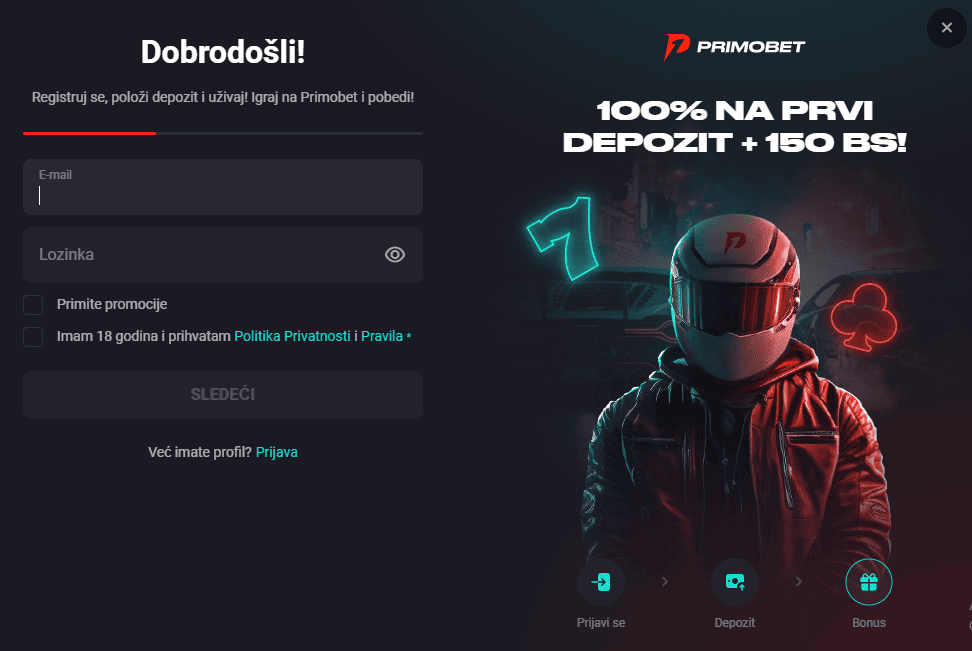 Primobet registracija