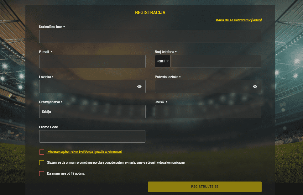 Soccerbet registracija