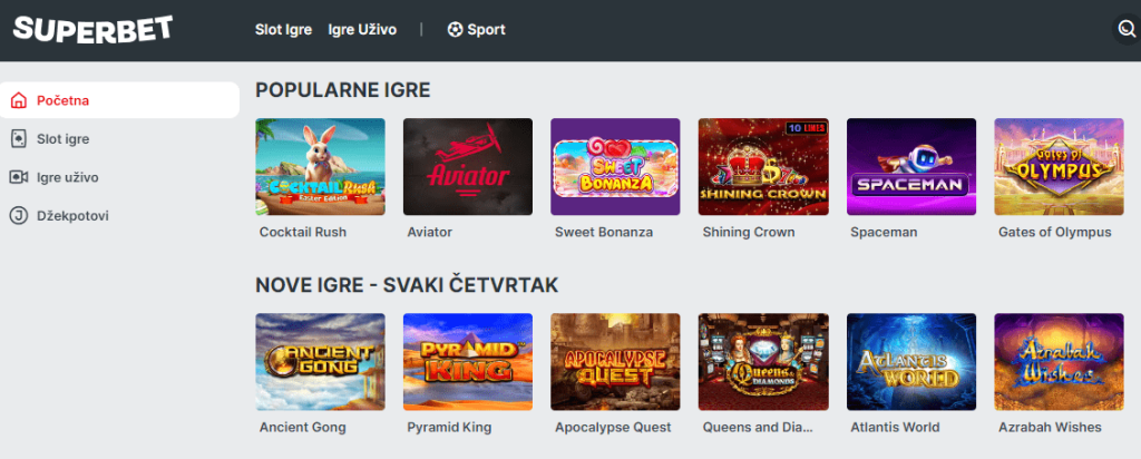 Superbet igre i kladjenja