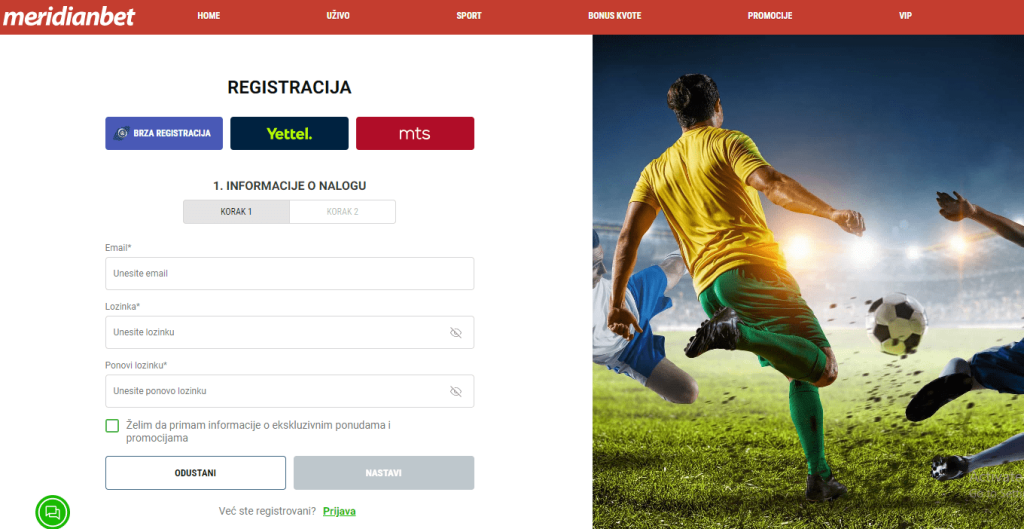 Meridianbet registracija